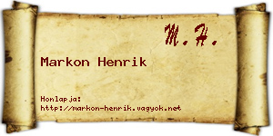 Markon Henrik névjegykártya